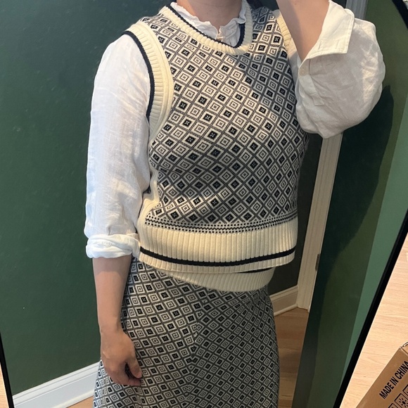 ME+EM Merino Jacquard vest and skirt set - Picture 8 of 9